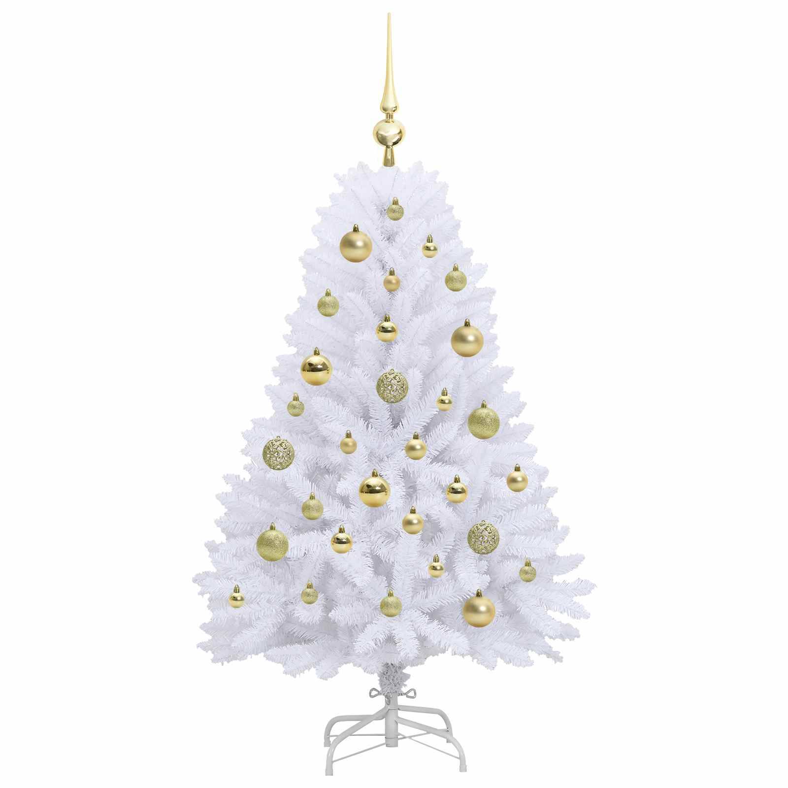 vidaXL Künstlicher klappbarer Weihnachtsbaum Weiß 120 cm PVC und Stahl