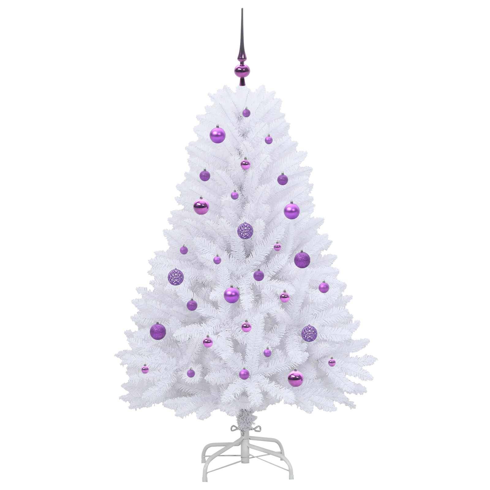 vidaXL Künstlicher klappbarer Weihnachtsbaum Weiß 150 cm PVC und Stahl