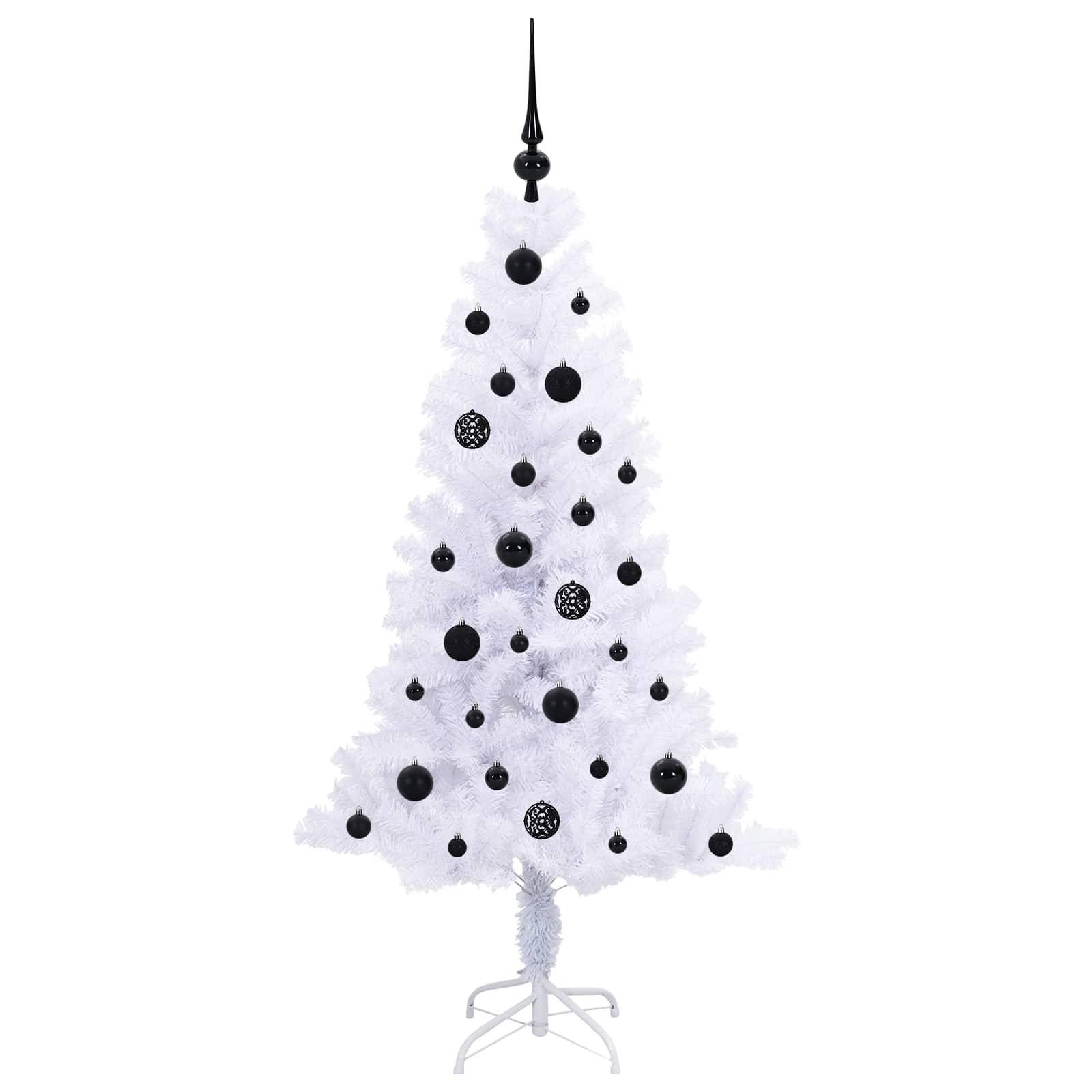 vidaXL Künstlicher Weihnachtsbaum Weiß 150 cm PVC und Stahl