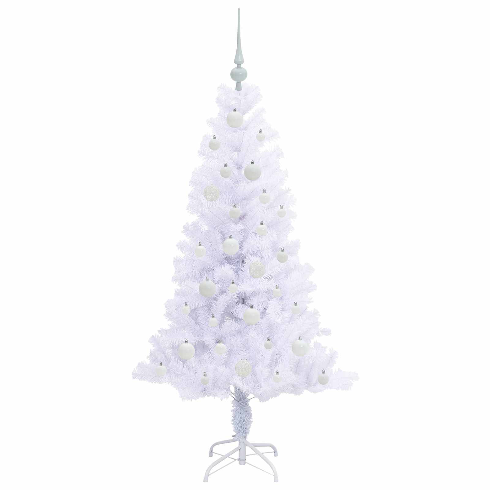 vidaXL Künstlicher Weihnachtsbaum Weiß 150 cm PVC und Stahl