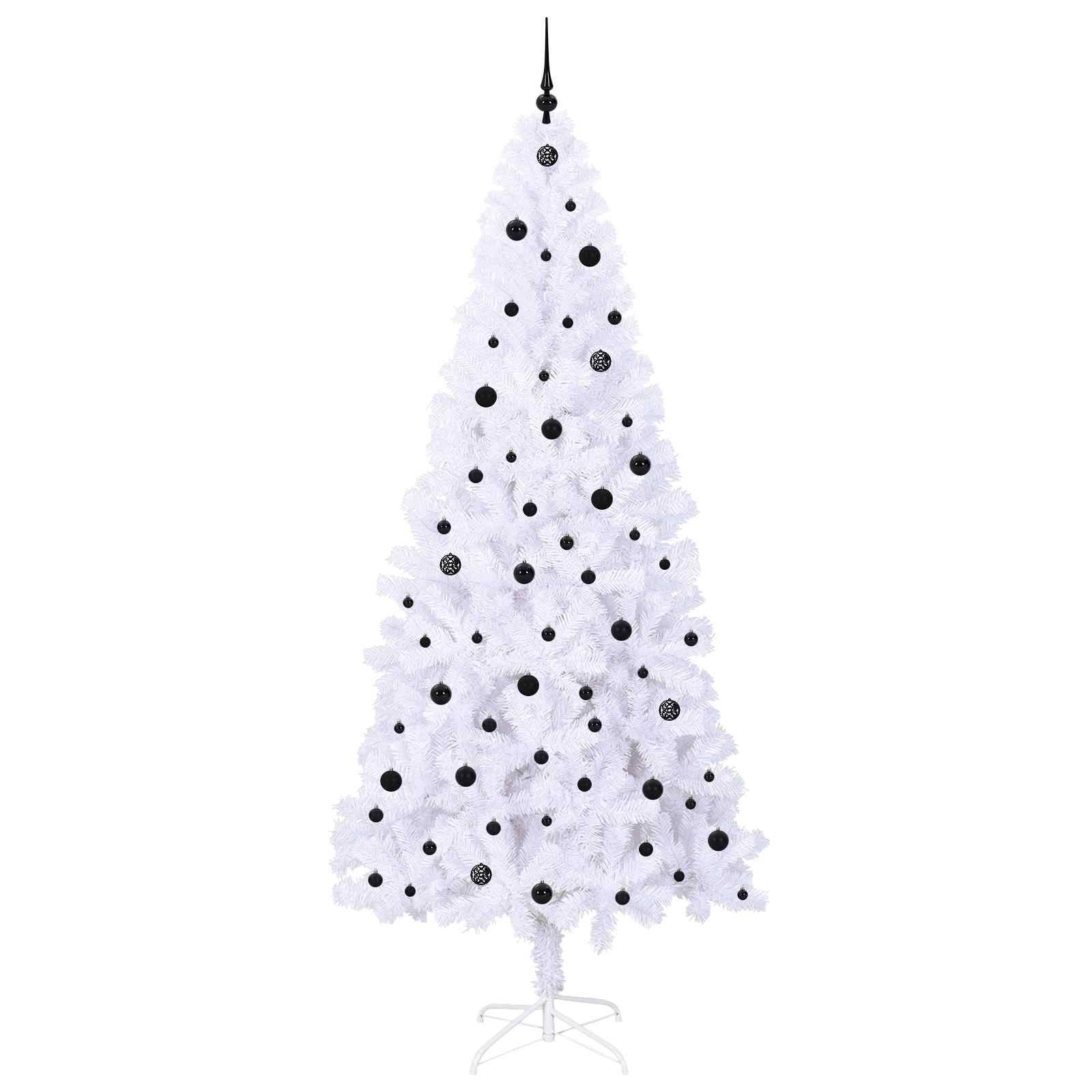 vidaXL Künstlicher Weihnachtsbaum Weiß 240 cm PVC und Stahl