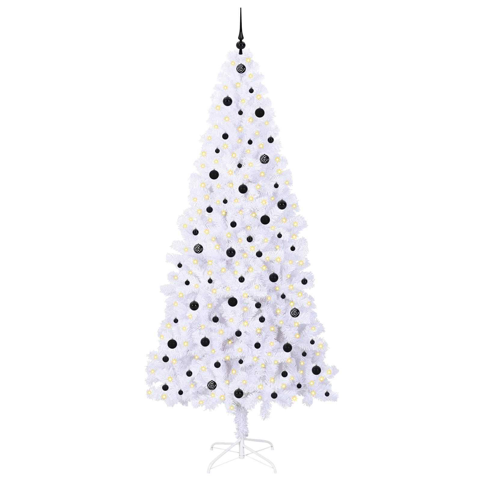 vidaXL Künstlicher Weihnachtsbaum Weiß 240 cm PVC und Stahl