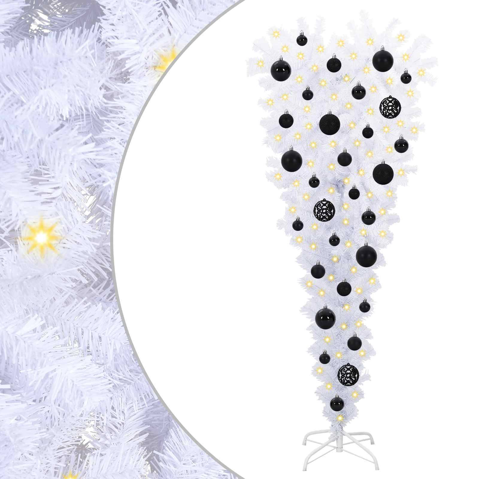vidaXL Künstlicher Weihnachtsbaum Weiß 120 cm PVC und Stahl