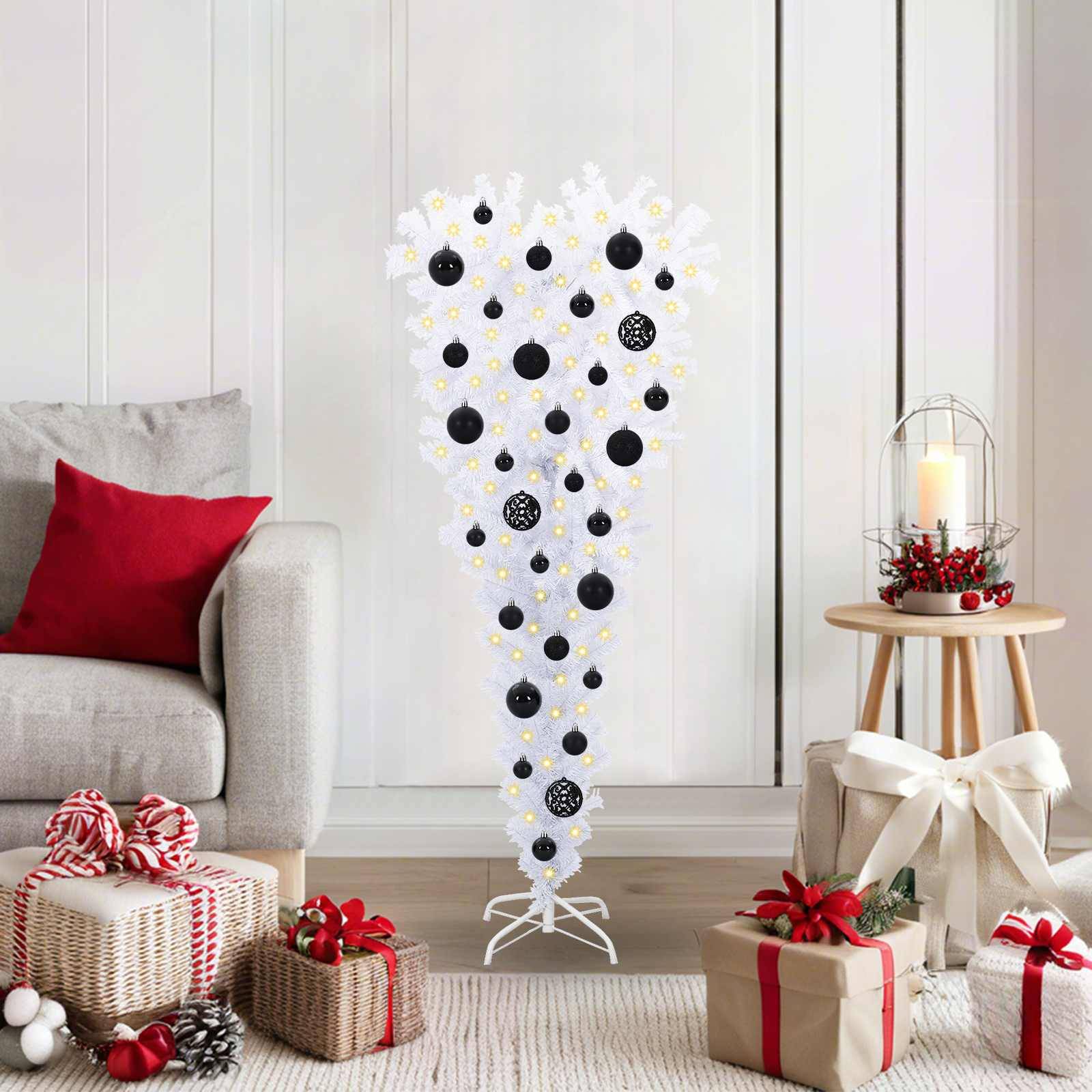 vidaXL Künstlicher Weihnachtsbaum Weiß 120 cm PVC und Stahl