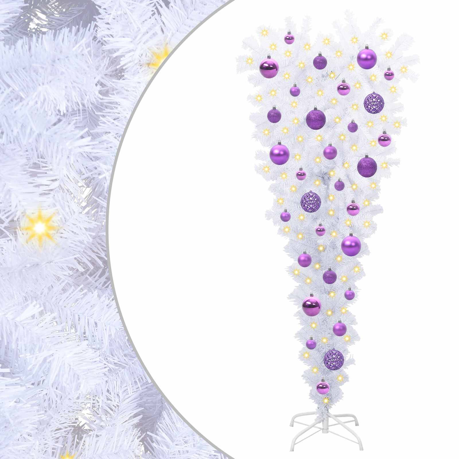 vidaXL Künstlicher Weihnachtsbaum Weiß 120 cm PVC und Stahl