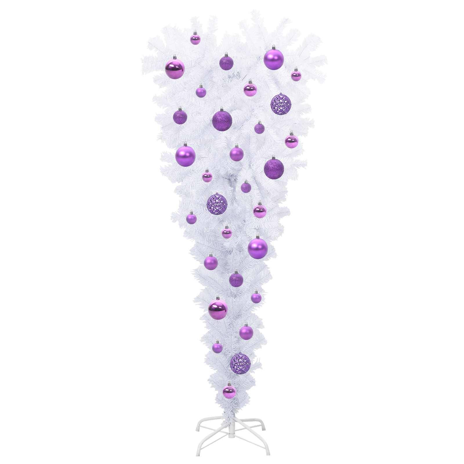 vidaXL Künstlicher Weihnachtsbaum Weiß 120 cm PVC und Stahl