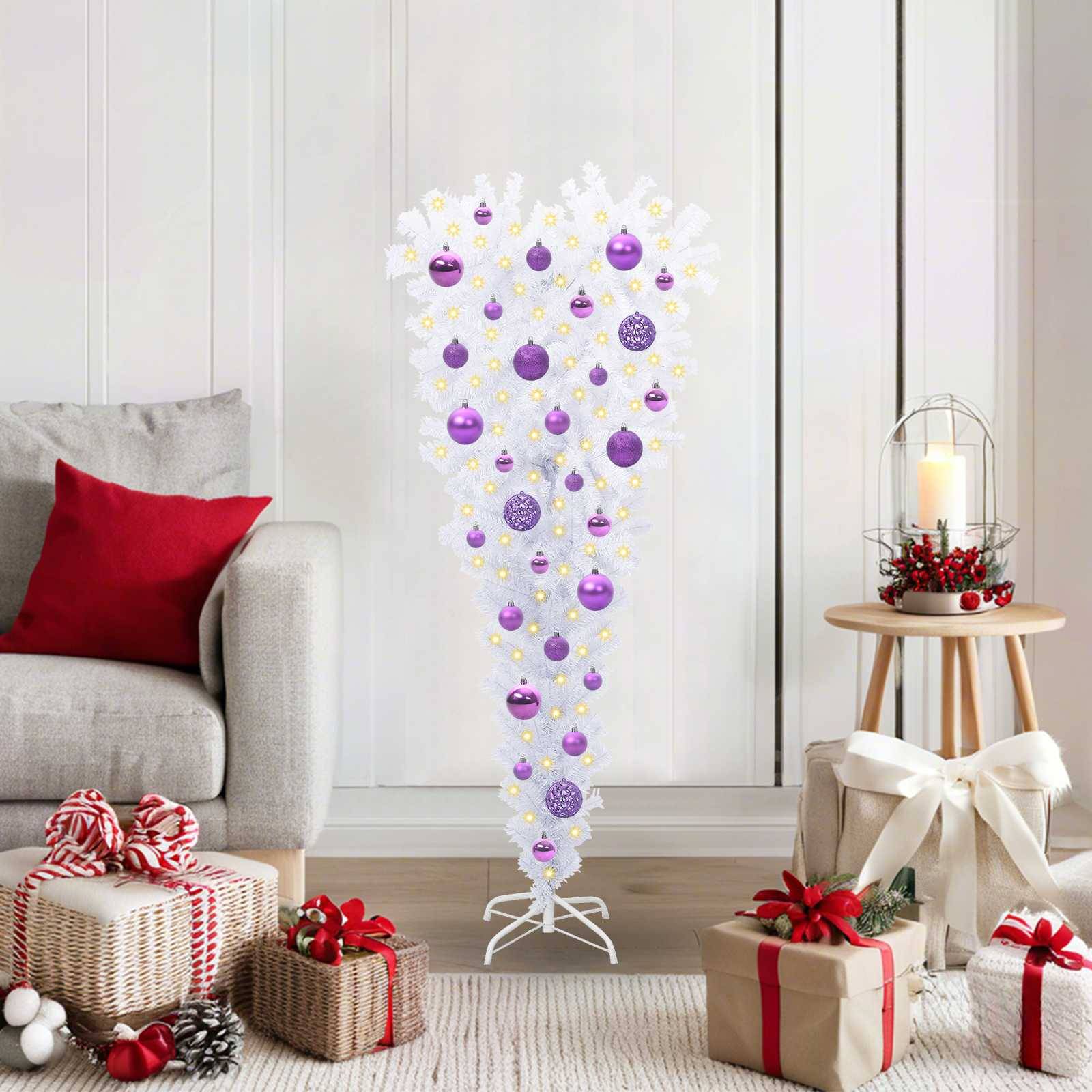 vidaXL Künstlicher Weihnachtsbaum Weiß 120 cm PVC und Stahl