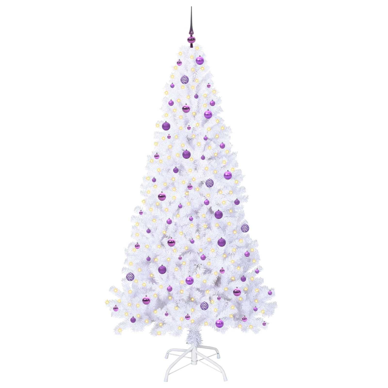 vidaXL Künstlicher Weihnachtsbaum Weiß 240 cm PVC und Stahl