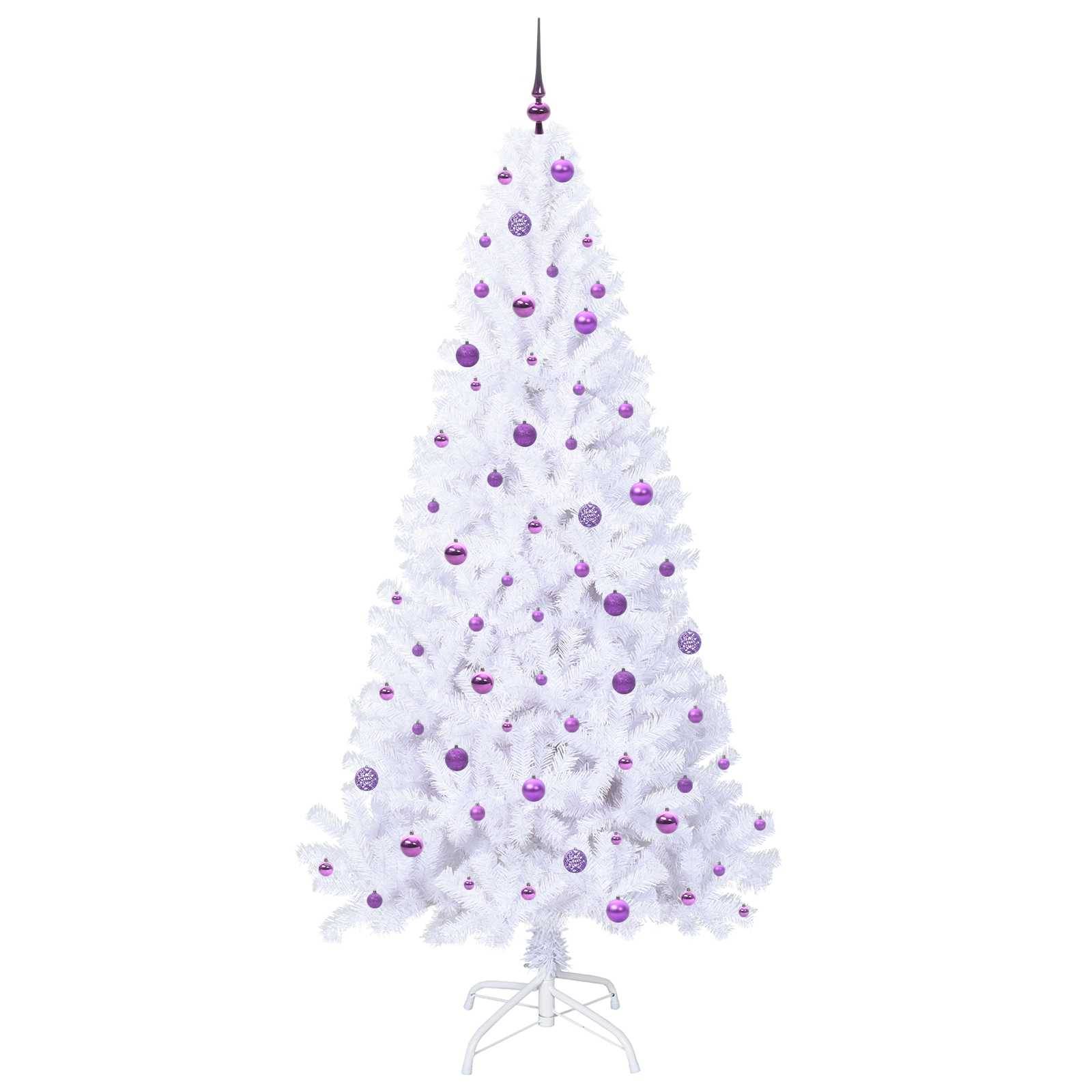 vidaXL Künstlicher Weihnachtsbaum Weiß 240 cm PVC und Stahl