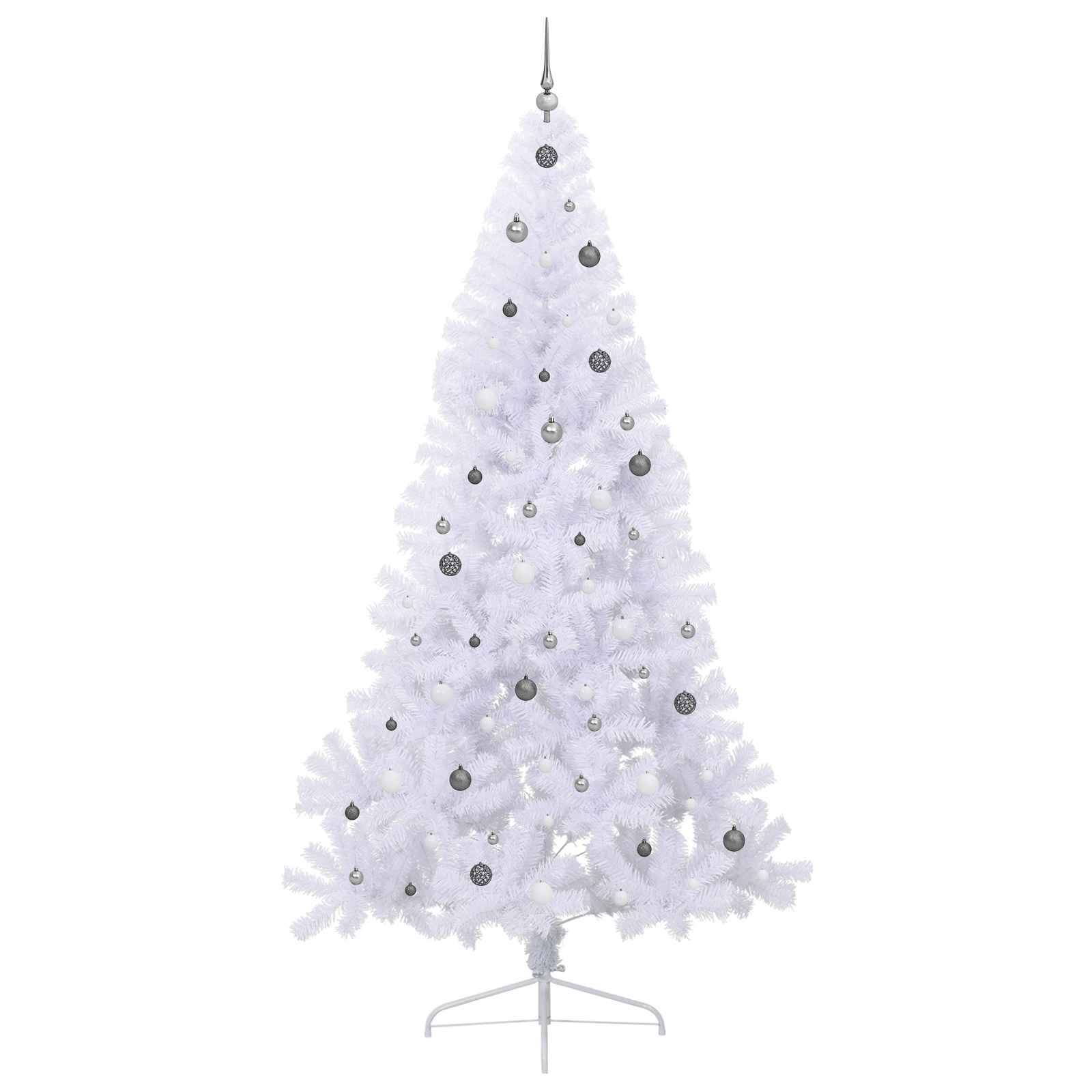vidaXL Künstlicher Weihnachtsbaum Weiß 240 cm PVC und Stahl
