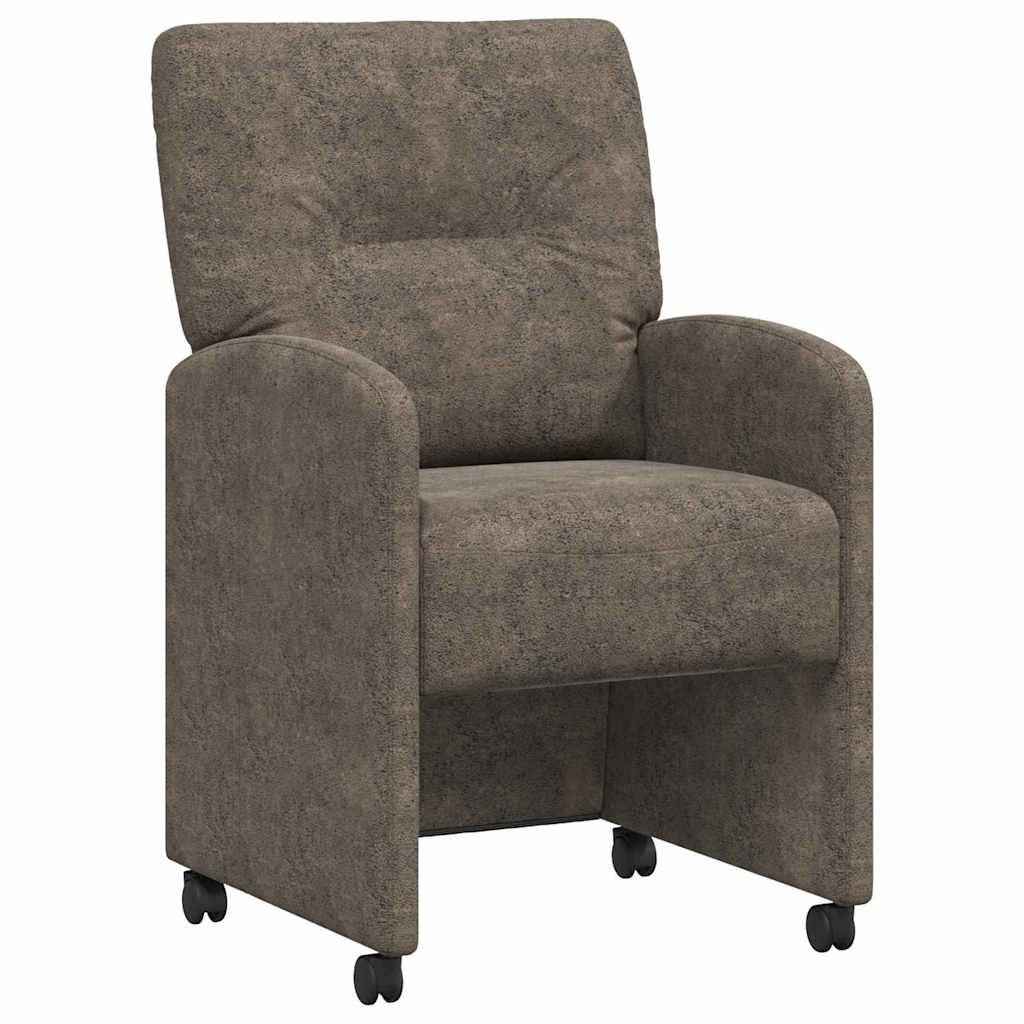 vidaXL Esszimmerstühle mit Rollen 2 pcs Dunkelgrau 57 x 67 x 95 cm