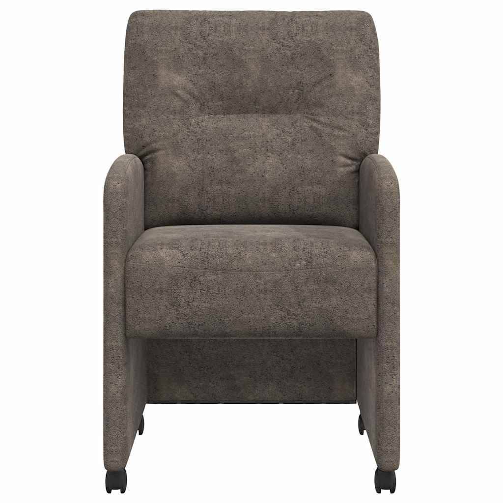 vidaXL Esszimmerstühle mit Rollen 2 pcs Dunkelgrau 57 x 67 x 95 cm