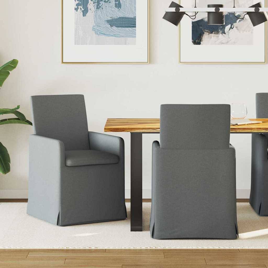 vidaXL Esszimmerstühle 2 pcs Dunkelgrau 57 x 67 x 95 cm Stoff