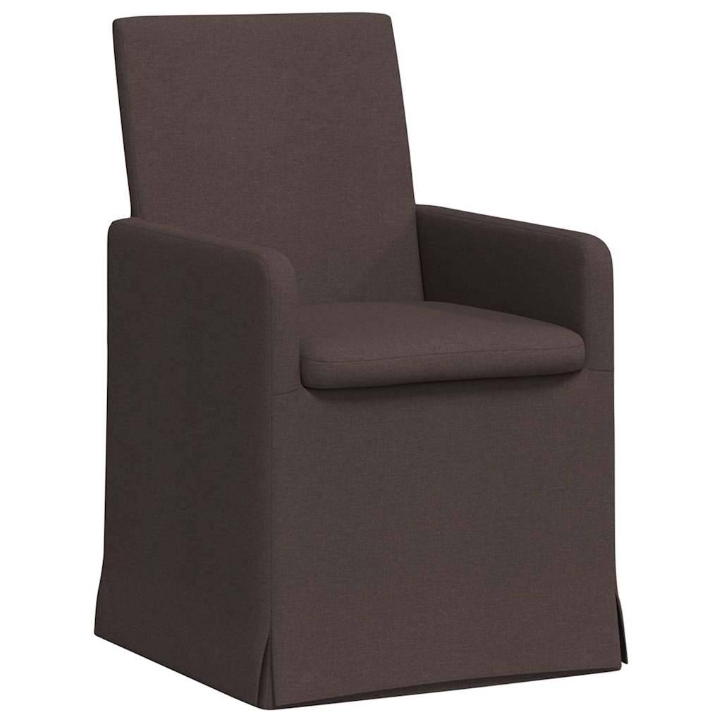 vidaXL Esszimmerstühle 2 pcs Dunkelbraun 57 x 67 x 95 cm Stoff