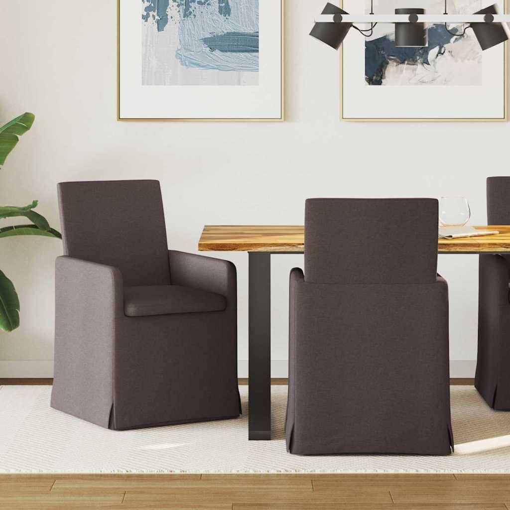 vidaXL Esszimmerstühle 2 pcs Dunkelbraun 57 x 67 x 95 cm Stoff