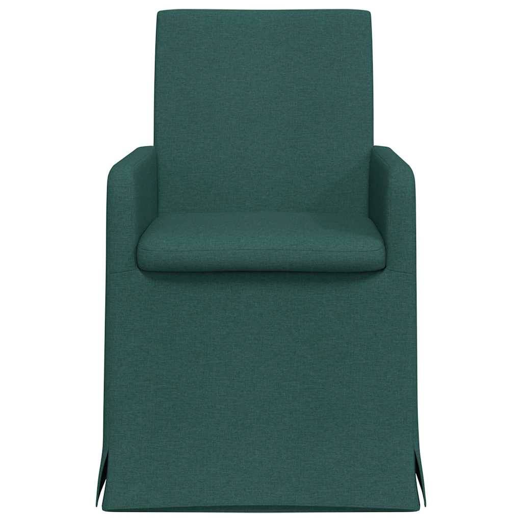 vidaXL Esszimmerstühle 2 pcs Dunkelgrün 57 x 67 x 95 cm Stoff