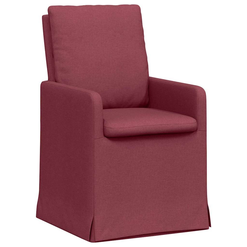 vidaXL Esszimmerstühle 2 pcs Weinrot 57 x 67 x 98 cm Stoff