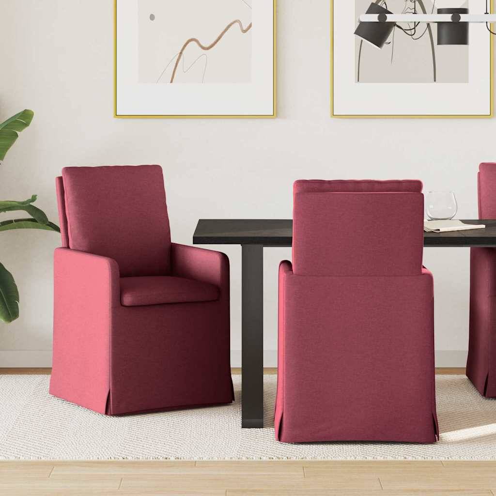 vidaXL Esszimmerstühle 2 pcs Weinrot 57 x 67 x 98 cm Stoff
