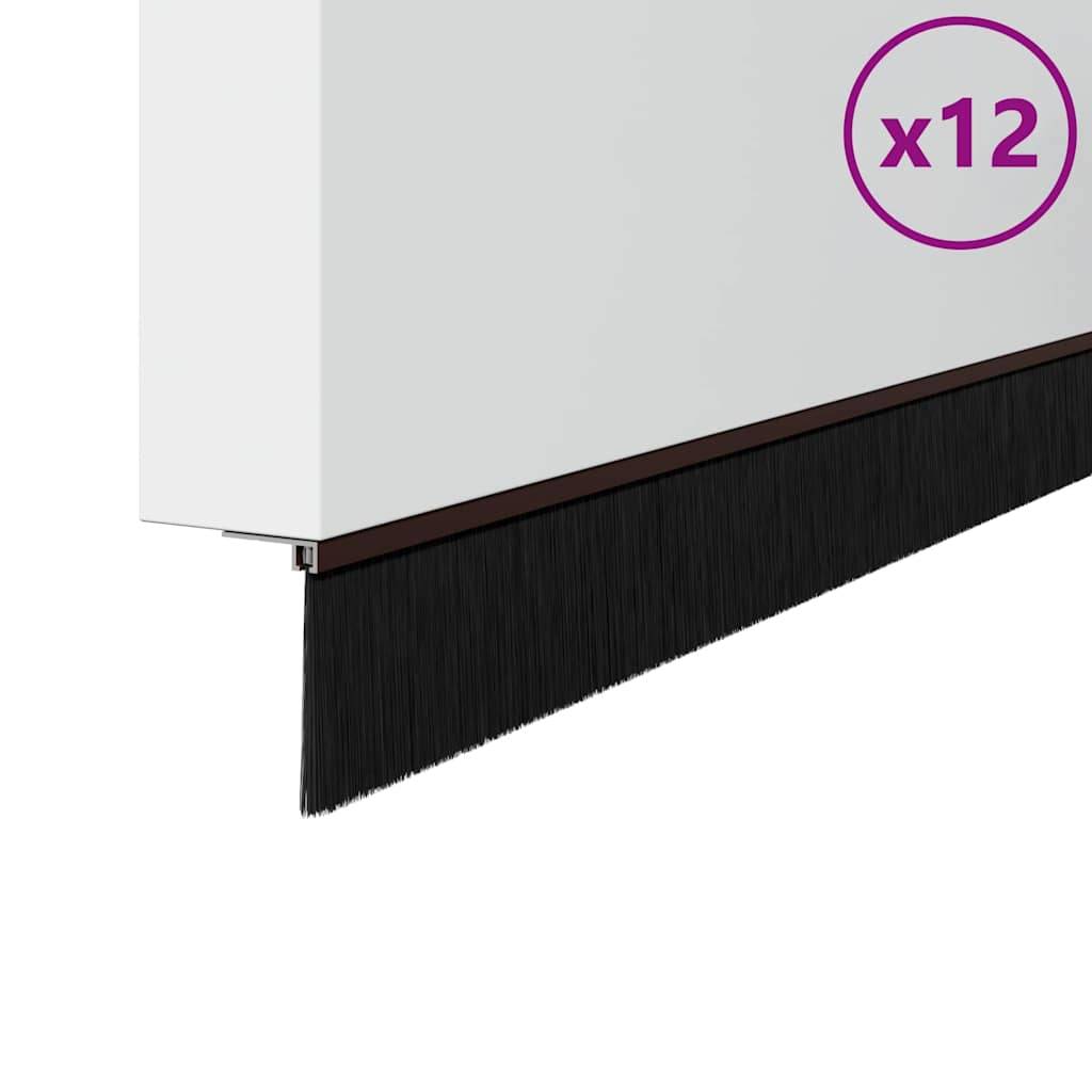 vidaXL Aufsteck Türbürstendichtungen 12 pcs Braun 100 cm