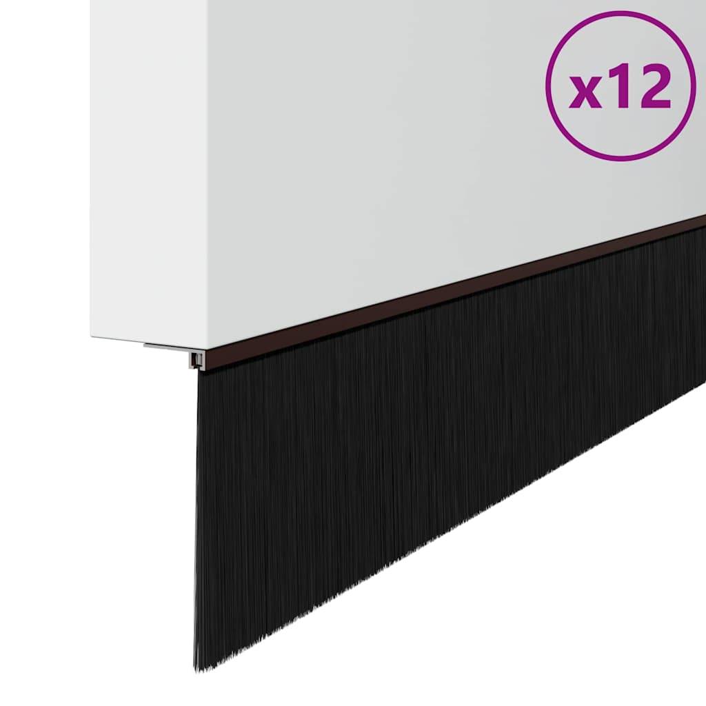 vidaXL Aufsteck Türbürstendichtungen 12 pcs Braun 100 cm