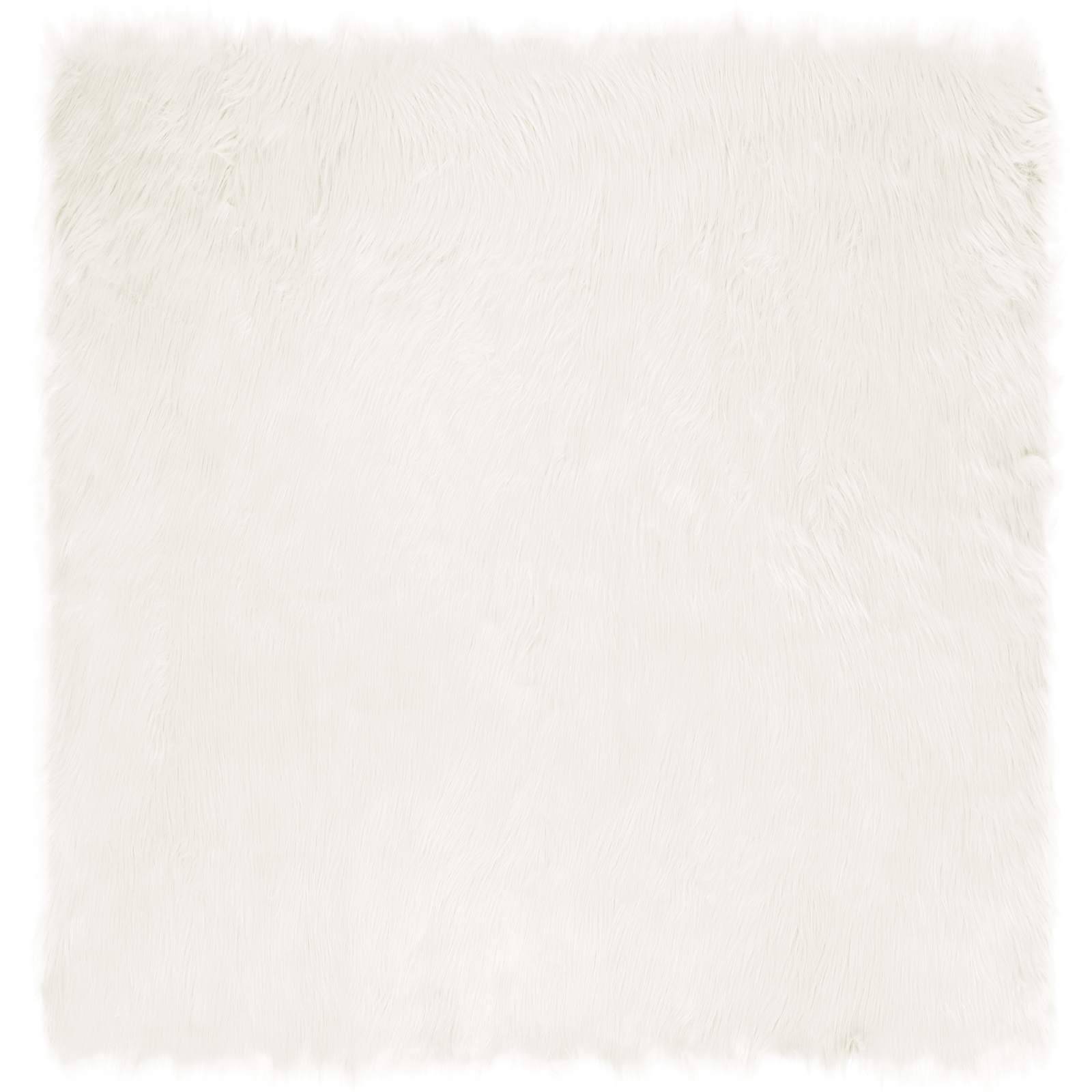 vidaXL Teppich aus Kunstschaffell TAFALLA Weiß 120 x 120 cm Polyester