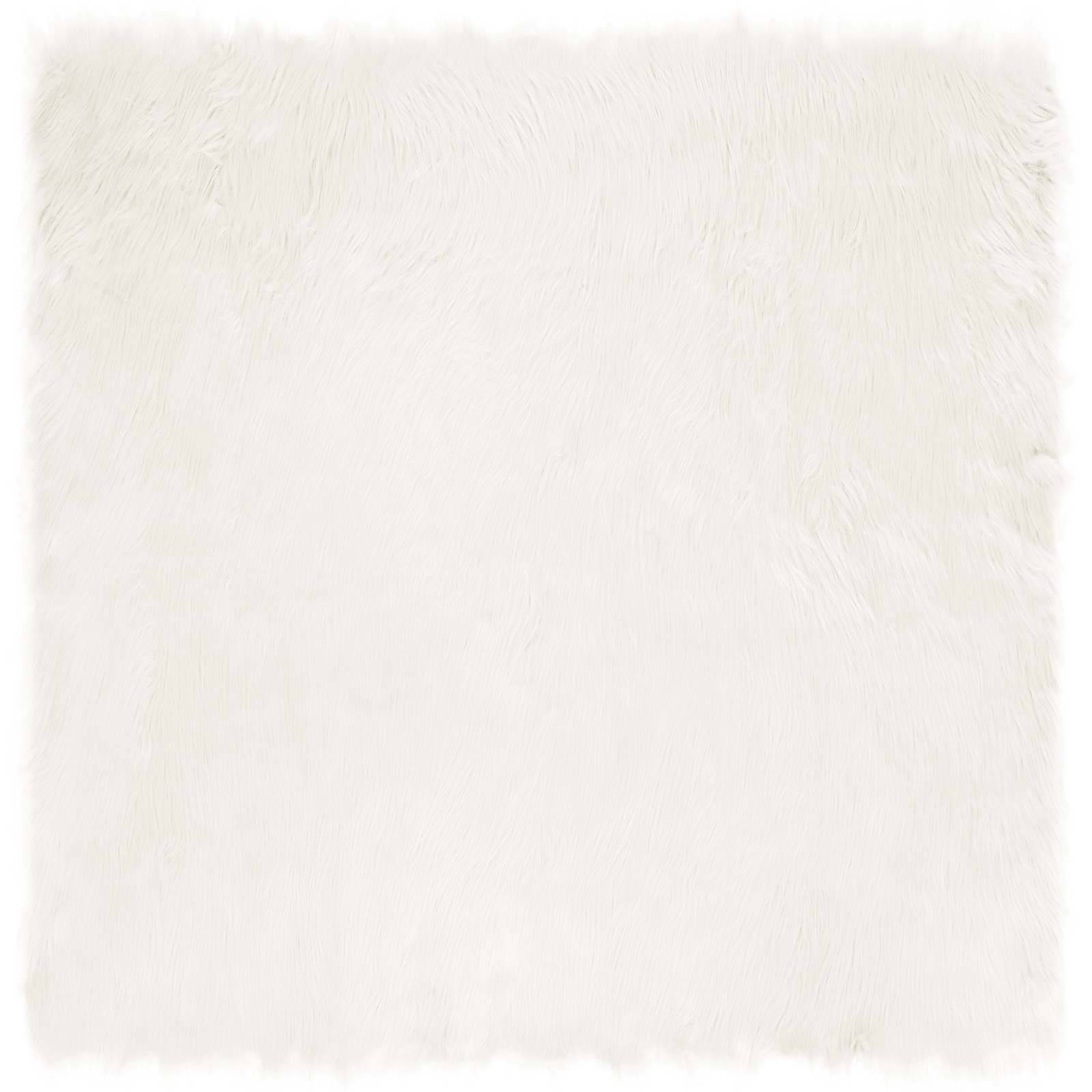 vidaXL Teppich aus Kunstschaffell TAFALLA Weiß 160 x 160 cm Polyester