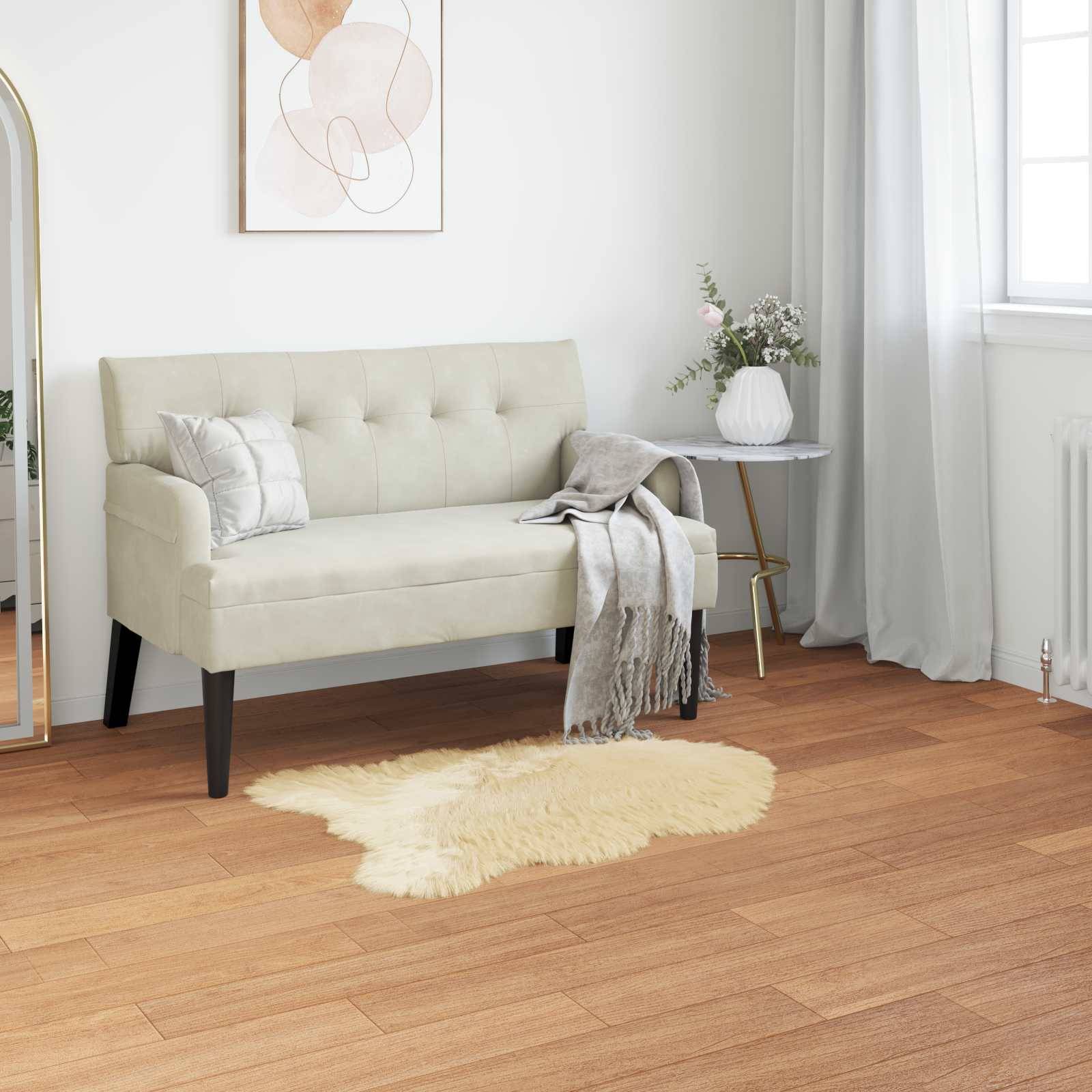 vidaXL Teppich aus Kunstschaffell TAFALLA Creme 80 x 120 cm Polyester
