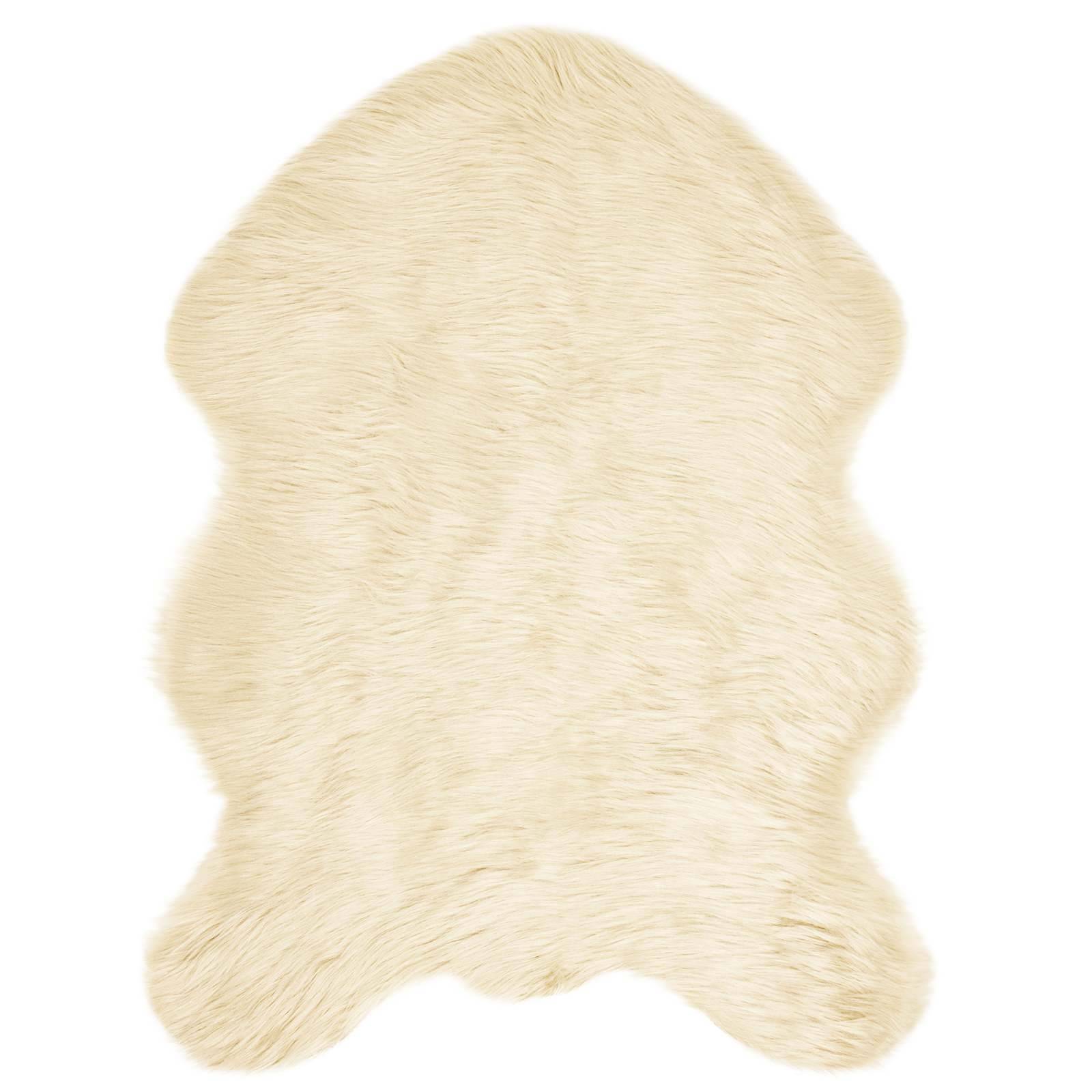 vidaXL Teppich aus Kunstschaffell TAFALLA Creme 80 x 120 cm Polyester