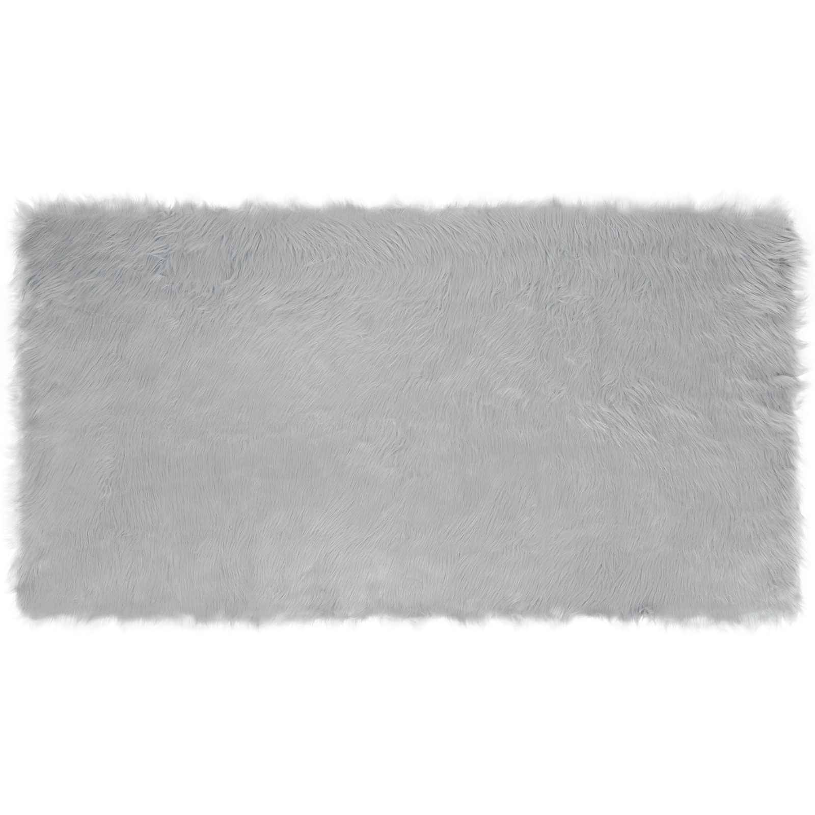 vidaXL Teppich aus Kunstschaffell TAFALLA Grau 80 x 150 cm Polyester