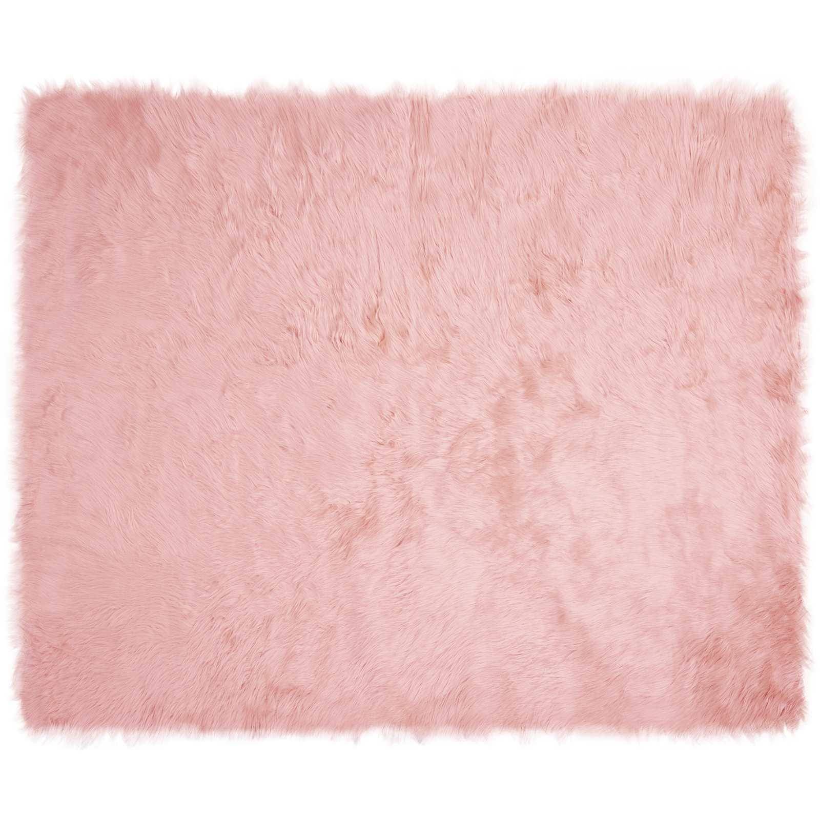 vidaXL Teppich aus Kunstschaffell TAFALLA Rosa 200 x 280 cm Polyester