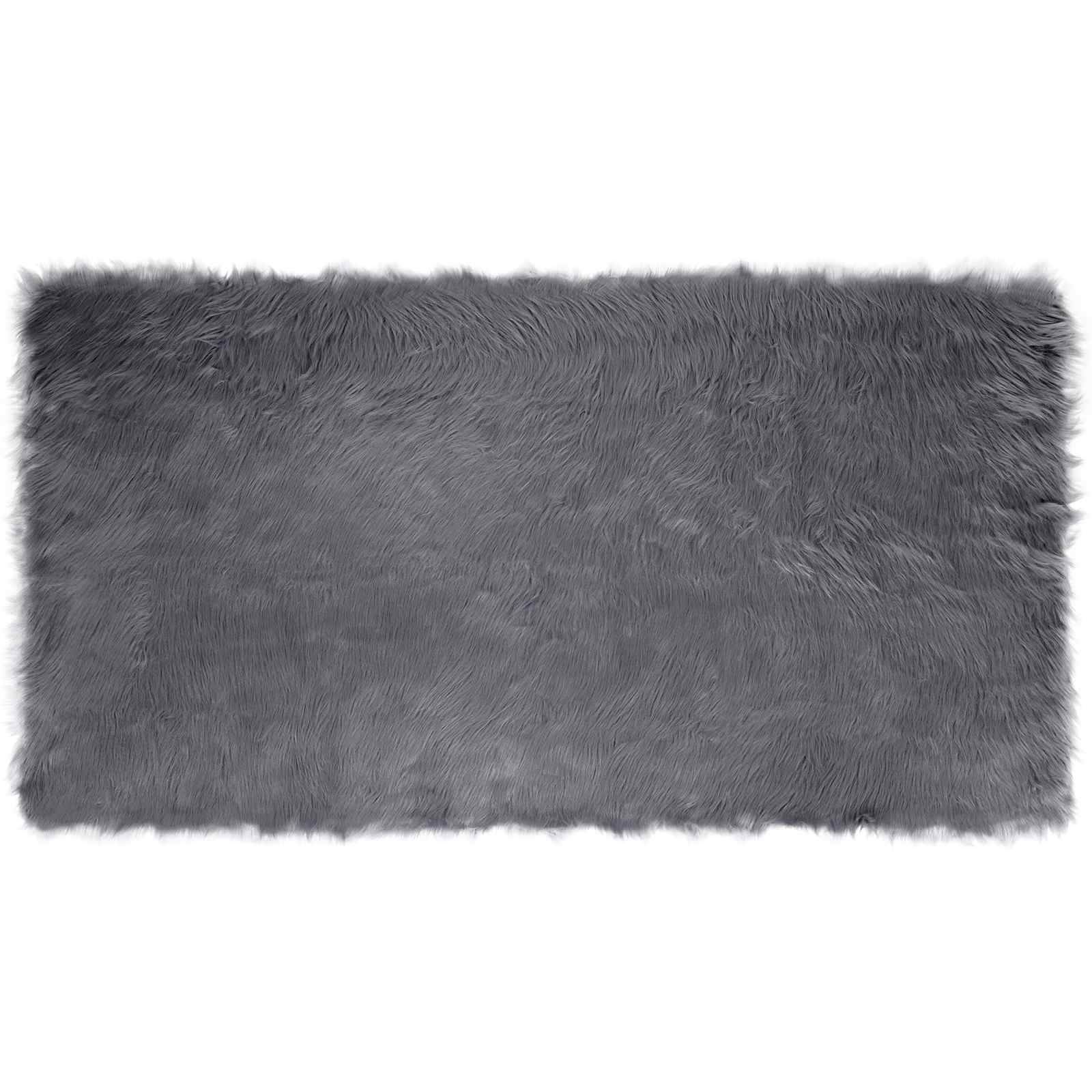 vidaXL Teppich aus Kunstschaffell TAFALLA Anthrazit 80 x 150 cm