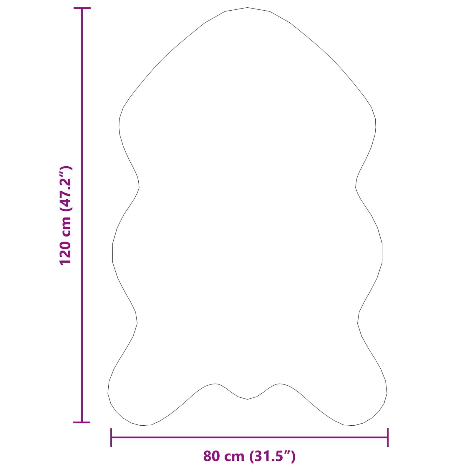 Umriss eines tintenfischförmigen Objekts mit markierten Abmessungen: 120 cm (47,2