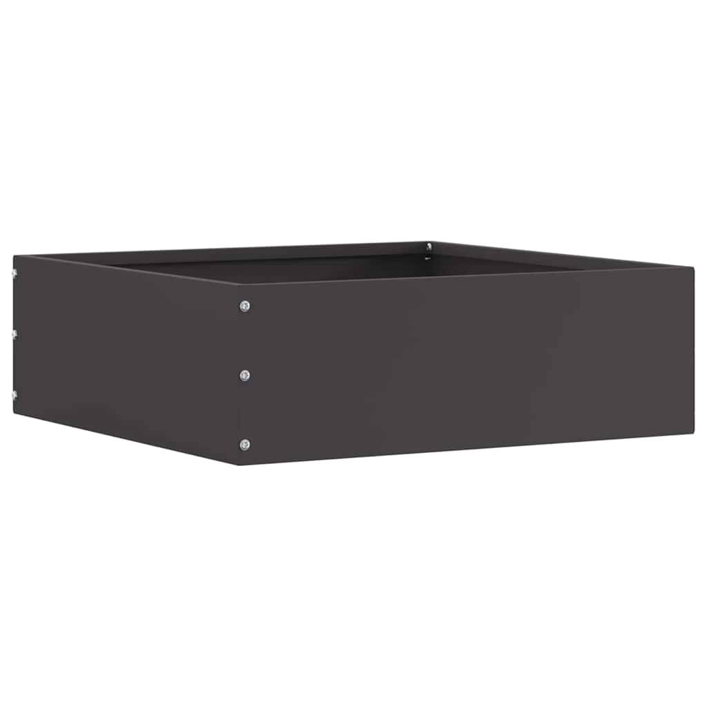 vidaXL Raseneinfassung 6 pcs Schwarz 40 x 40 x 13 cm Stahl