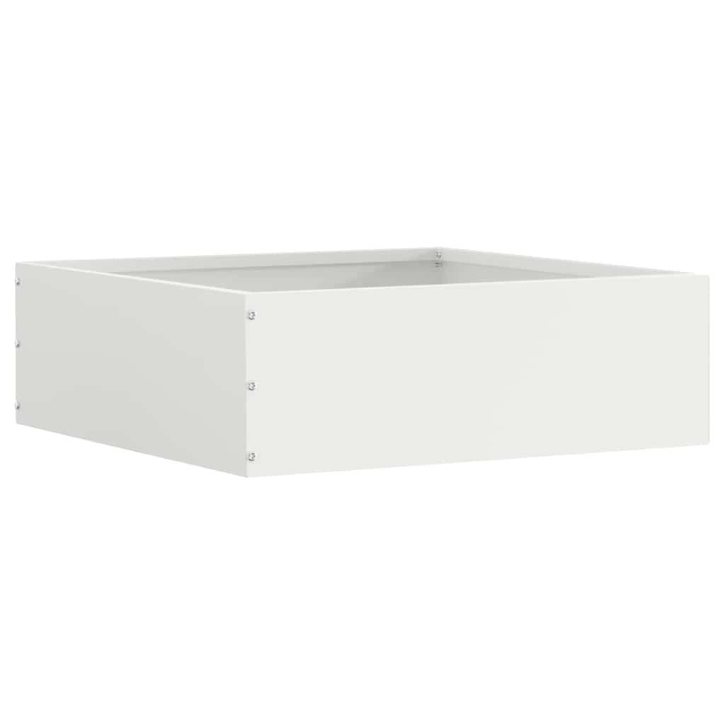 vidaXL Raseneinfassung 6 pcs Weiß 40 x 40 x 13 cm Stahl