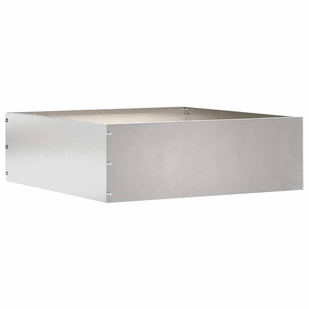 vidaXL Raseneinfassung Silber 40 x 40 x 13 cm Edelstahl