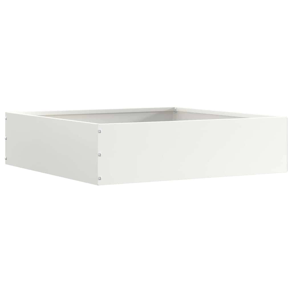 vidaXL Raseneinfassung Weiß 50 x 50 x 13 cm Stahl