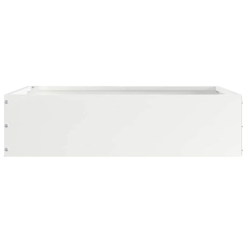 vidaXL Raseneinfassung Weiß 50 x 50 x 13 cm Stahl