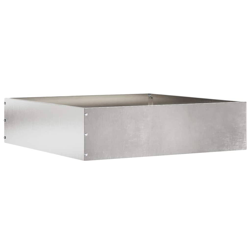 vidaXL Raseneinfassung Silber 50 x 50 x 13 cm Edelstahl