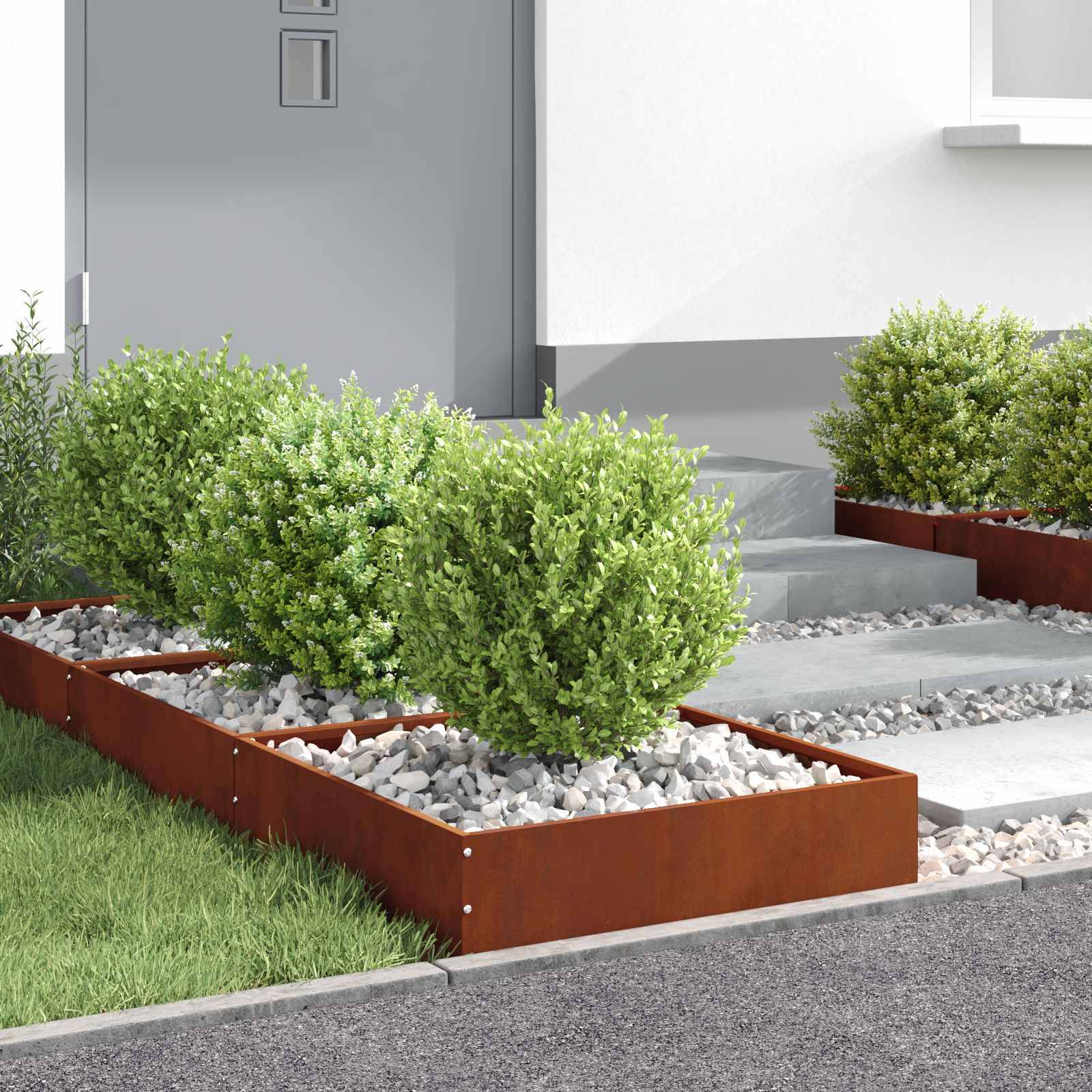vidaXL Raseneinfassung 6 pcs Rostig 50 x 50 x 13 cm Wetterfeststahl