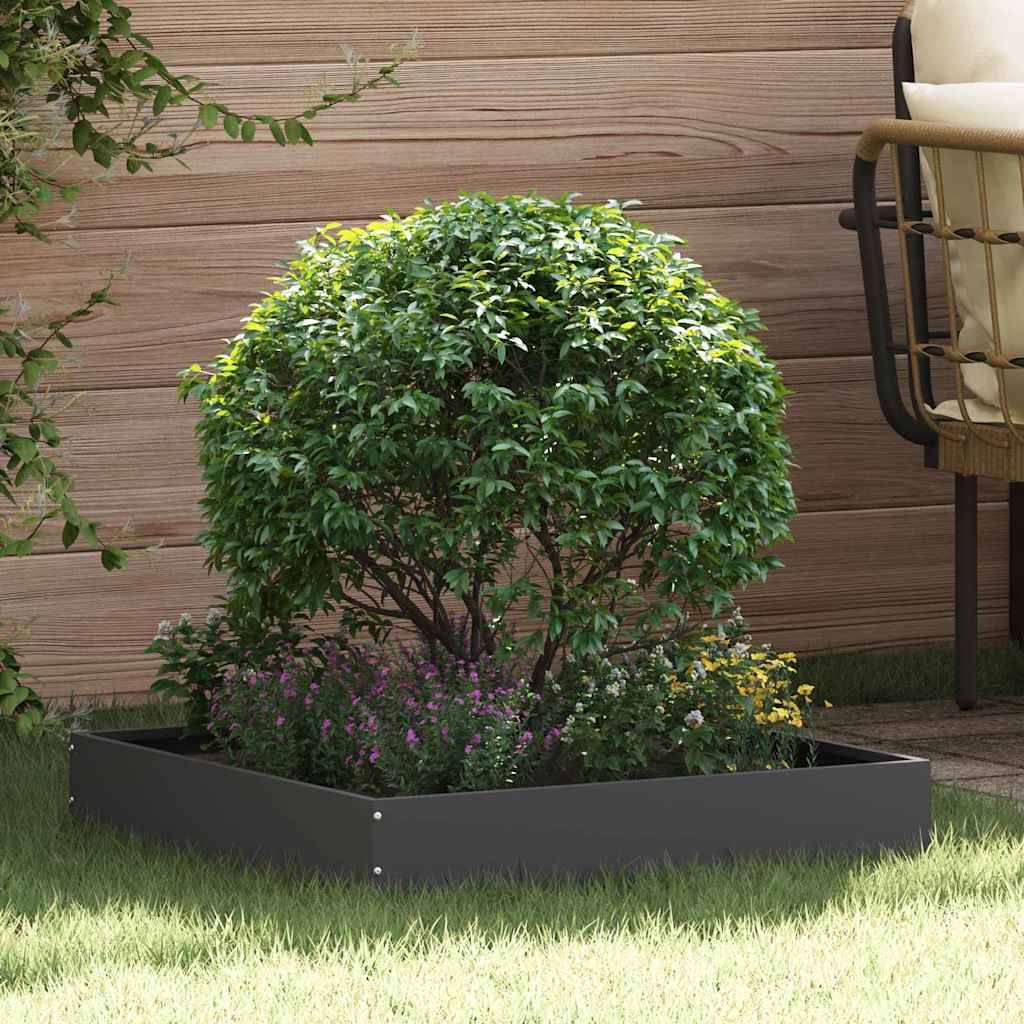 vidaXL Raseneinfassung Schwarz 60 x 60 x 13 cm Stahl