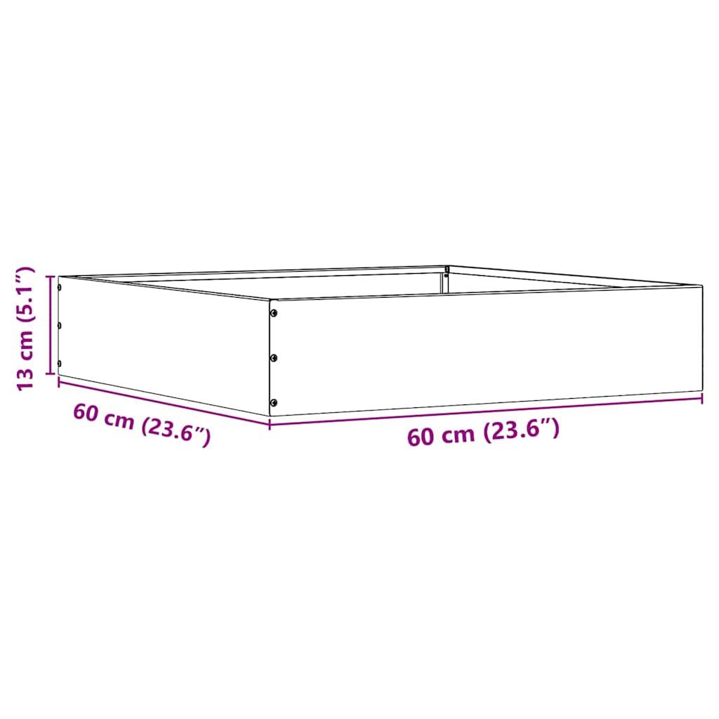 Eine Rechteckbox misst 60 cm (23,6
