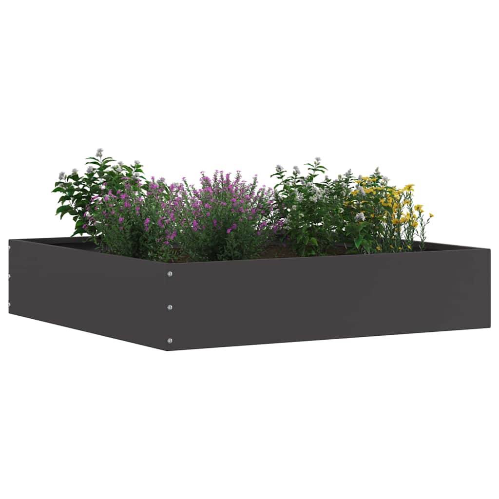 vidaXL Raseneinfassung Schwarz 60 x 60 x 13 cm Stahl