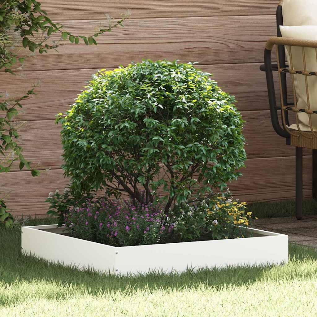 vidaXL Raseneinfassung 6 pcs Weiß 60 x 60 x 13 cm Stahl
