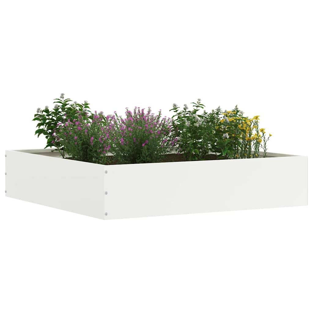 vidaXL Raseneinfassung 6 pcs Weiß 60 x 60 x 13 cm Stahl