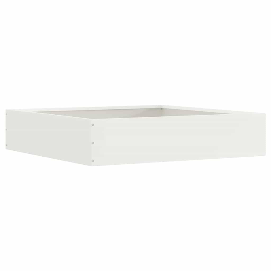 vidaXL Raseneinfassung Weiß 60 x 60 x 13 cm Stahl