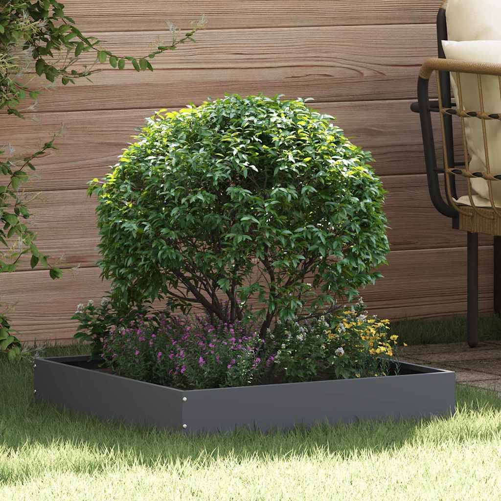 vidaXL Raseneinfassung Anthrazit 60 x 60 x 13 cm Stahl