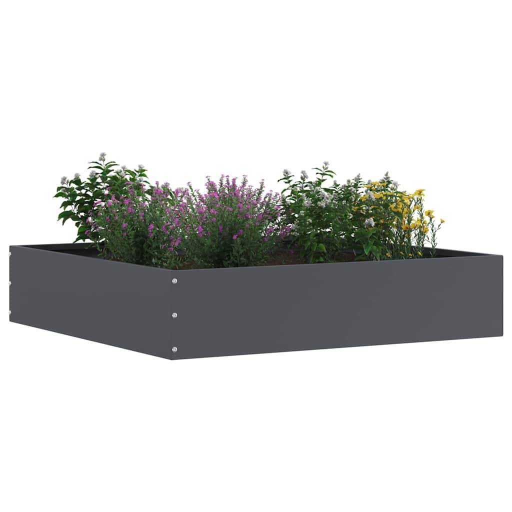 vidaXL Raseneinfassung Anthrazit 60 x 60 x 13 cm Stahl