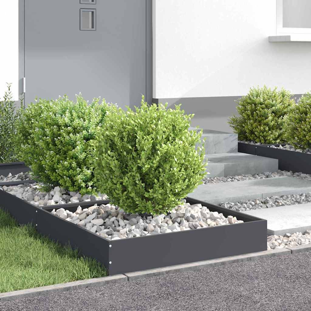 vidaXL Raseneinfassung Anthrazit 60 x 60 x 13 cm Stahl