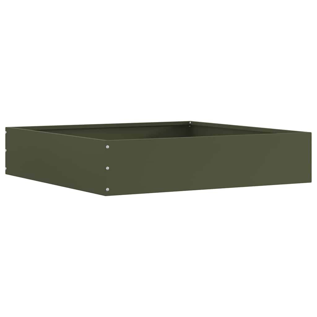 vidaXL Raseneinfassung Olive Grün 60 x 60 x 13 cm Stahl