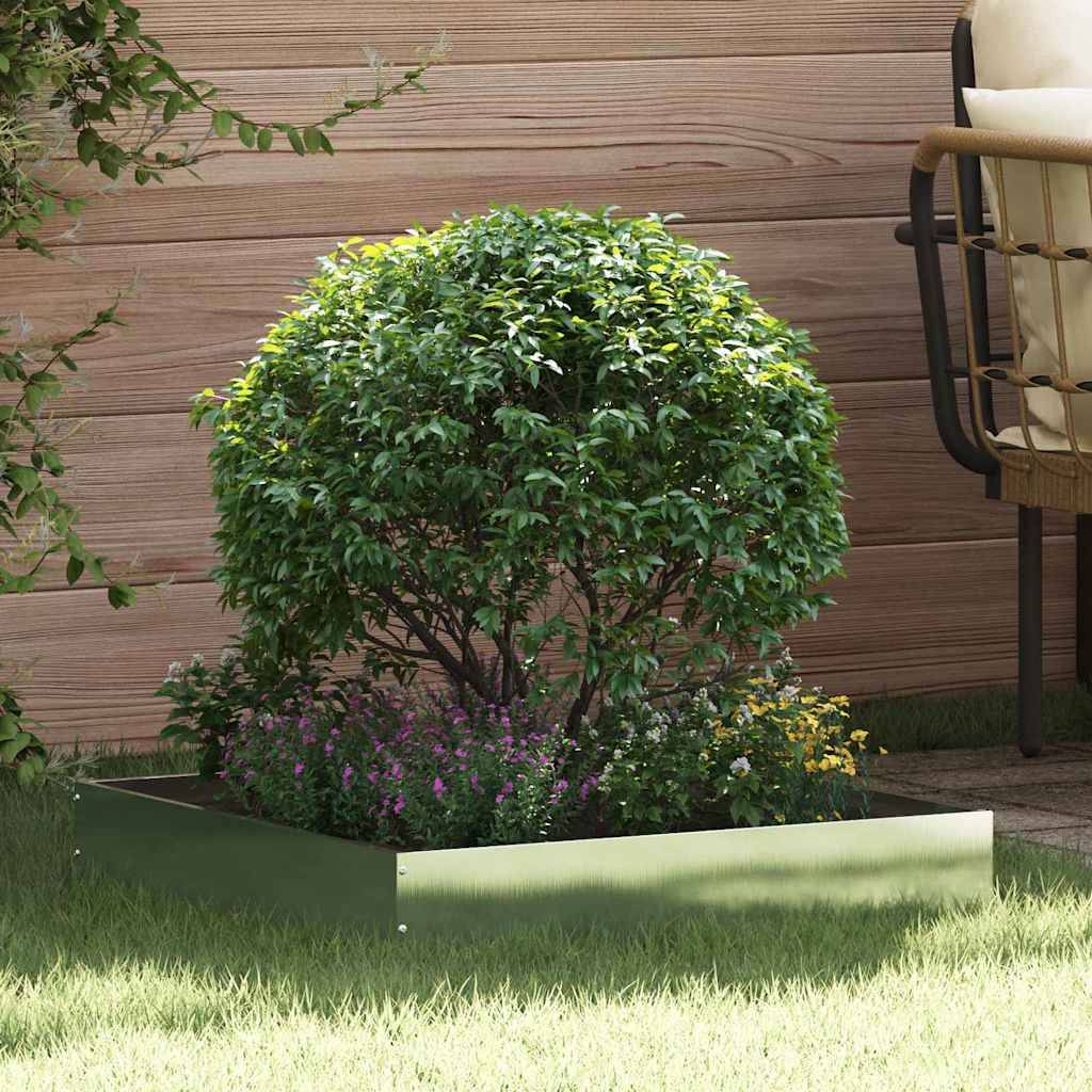 vidaXL Raseneinfassung Silber 60 x 60 x 13 cm Edelstahl